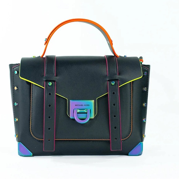 Michael Kors Black Handbag with Iridescent Hardware - Picture 3 of 7